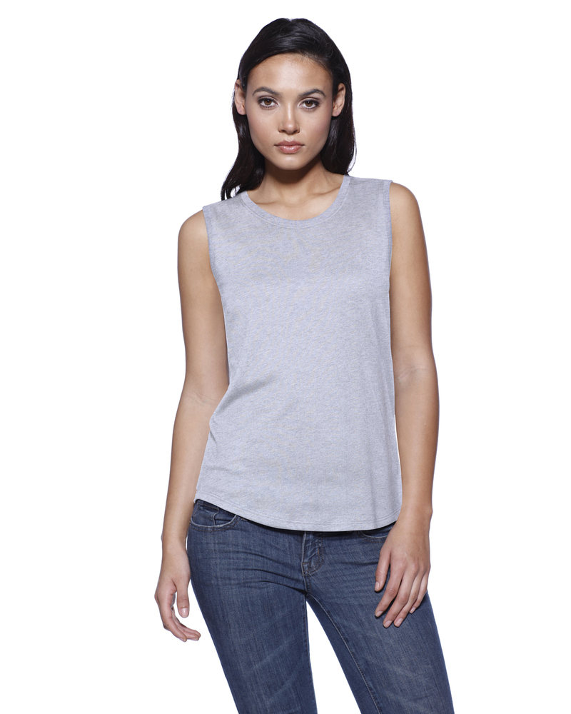 startee st1452 ladies' cvc sleeveless t-shirt Front Fullsize