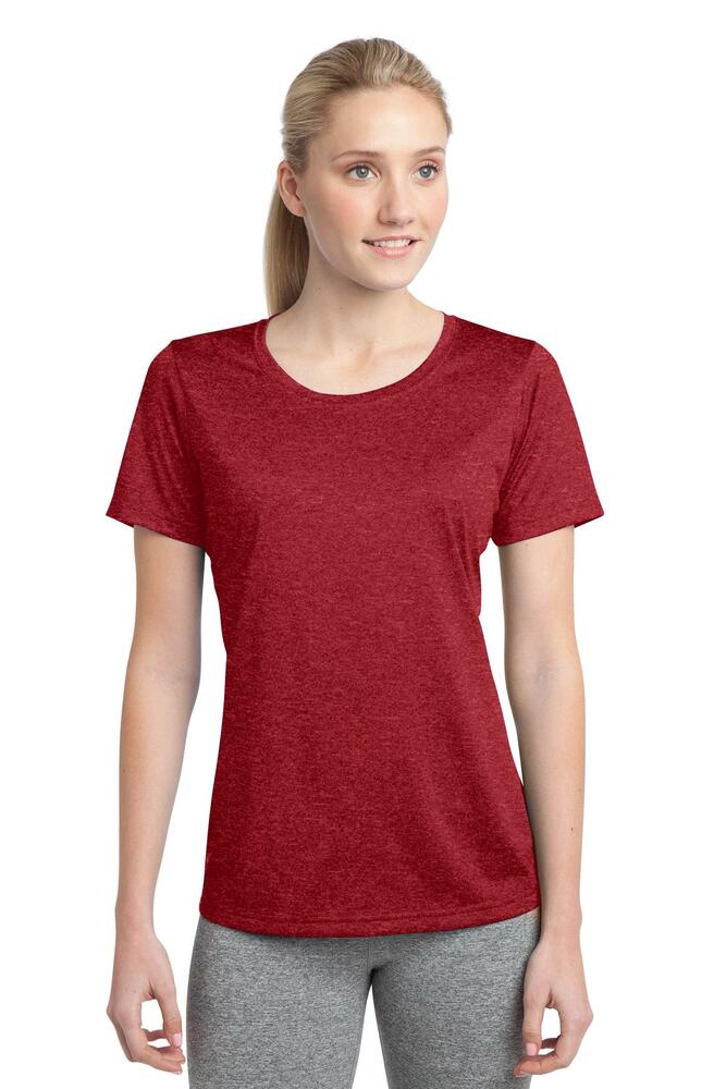 Sport-Tek LST360 Ladies Heather Contender ™ Scoop Neck Tee Front Fullsize"