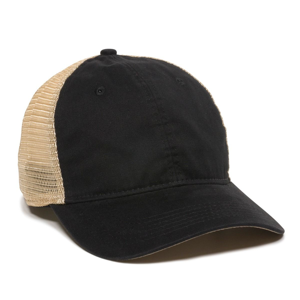 outdoor cap pwt-200m washed twill with tea-stained mesh back hat Front Fullsize