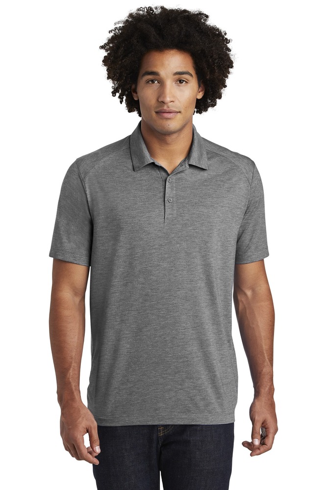 sport-tek st405 posicharge ® tri-blend wicking polo Front Fullsize