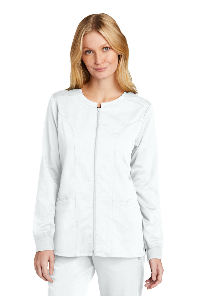 wonderwink ww4088 women's premiere flex ™ full-zip scrub jacket Front Fullsize