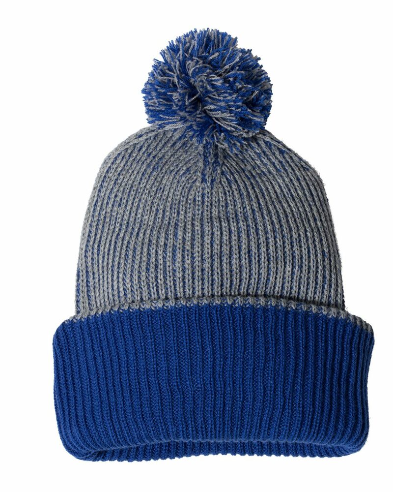 sportsman sp70 12" knit speckled pom-pom beanie Front Fullsize