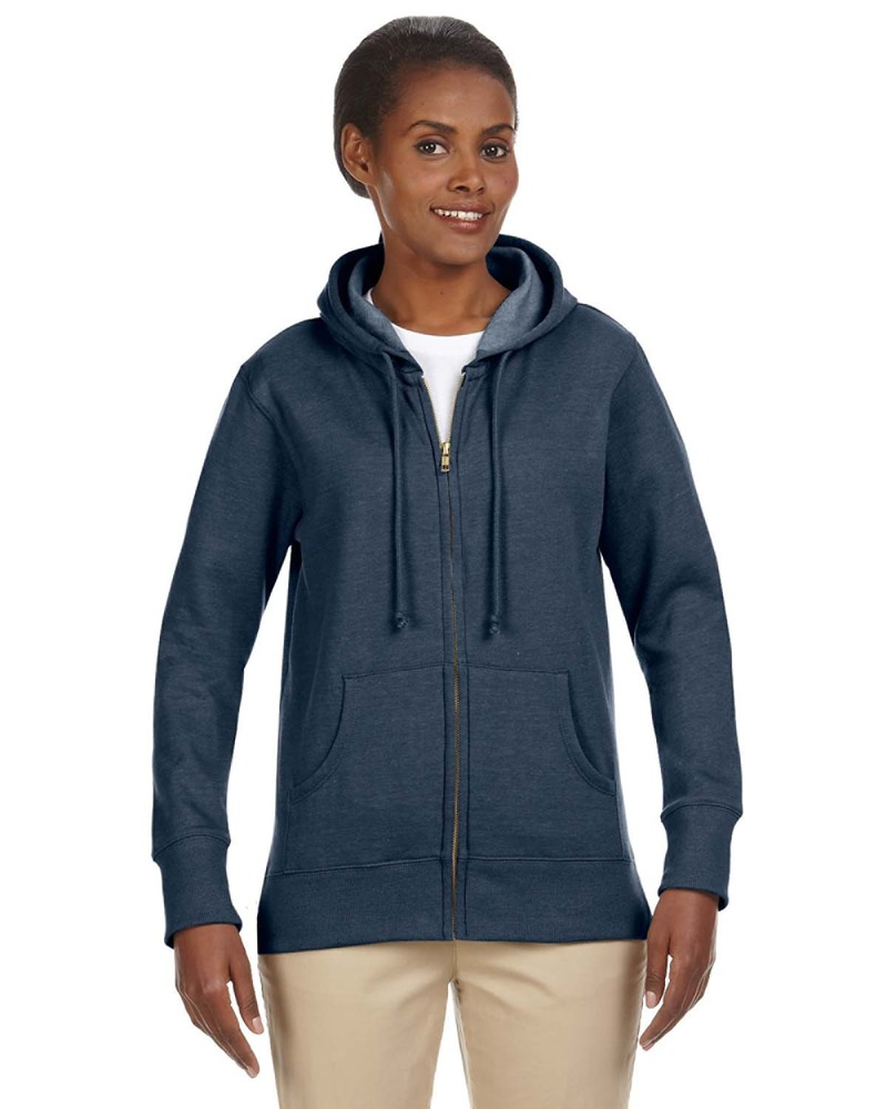 econscious EC4580 Ladies' Organic/Recycled Heathered Fleece Full-Zip Hooded Sweatshirt Front Fullsize"