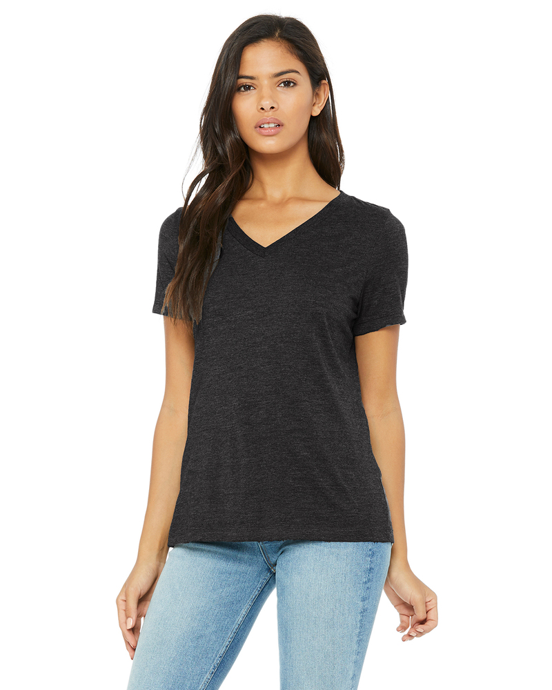 Bella + Canvas 6405CVC | Ladies' Relaxed Heather CVC Jersey V-Neck T ...