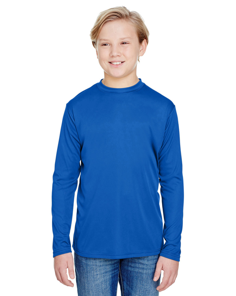 A4 NB3165 Youth Long Sleeve Cooling Performance Crew Shirt Front Fullsize"