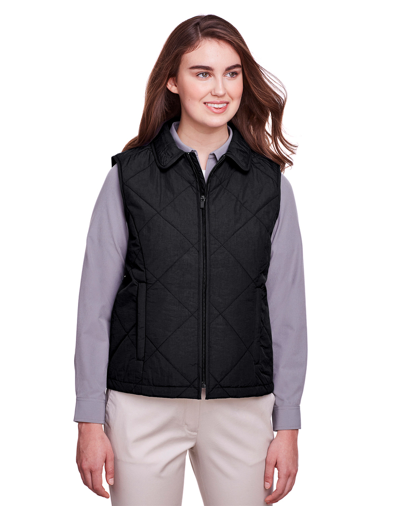 ultraclub uc709w ladies' dawson quilted hacking vest Front Fullsize