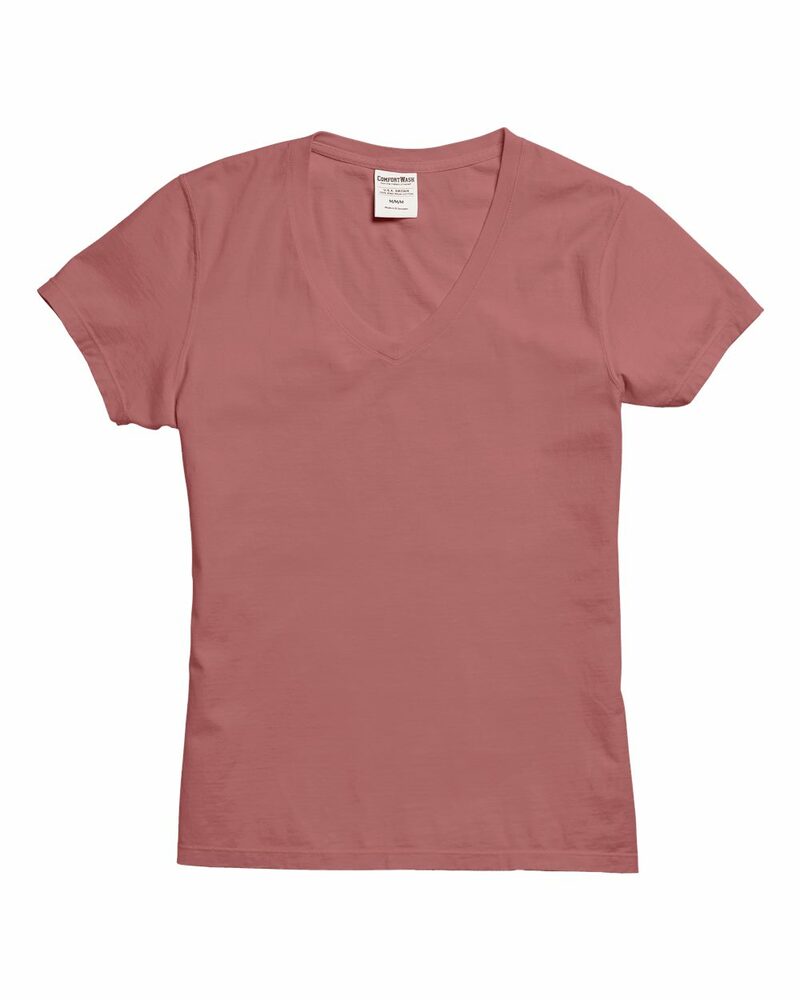 comfortwash by hanes gdh125 ladies' v-neck t-shirt Front Fullsize