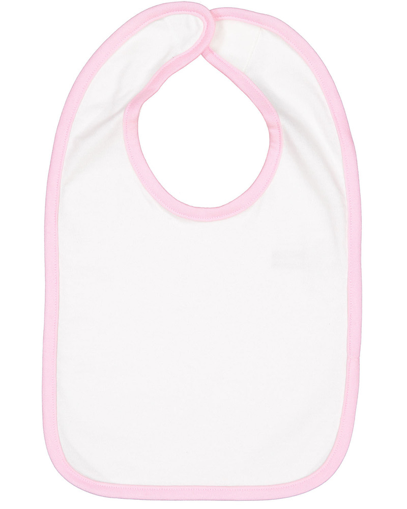 rabbit skins rs1004 infant contrast trim bib Front Fullsize