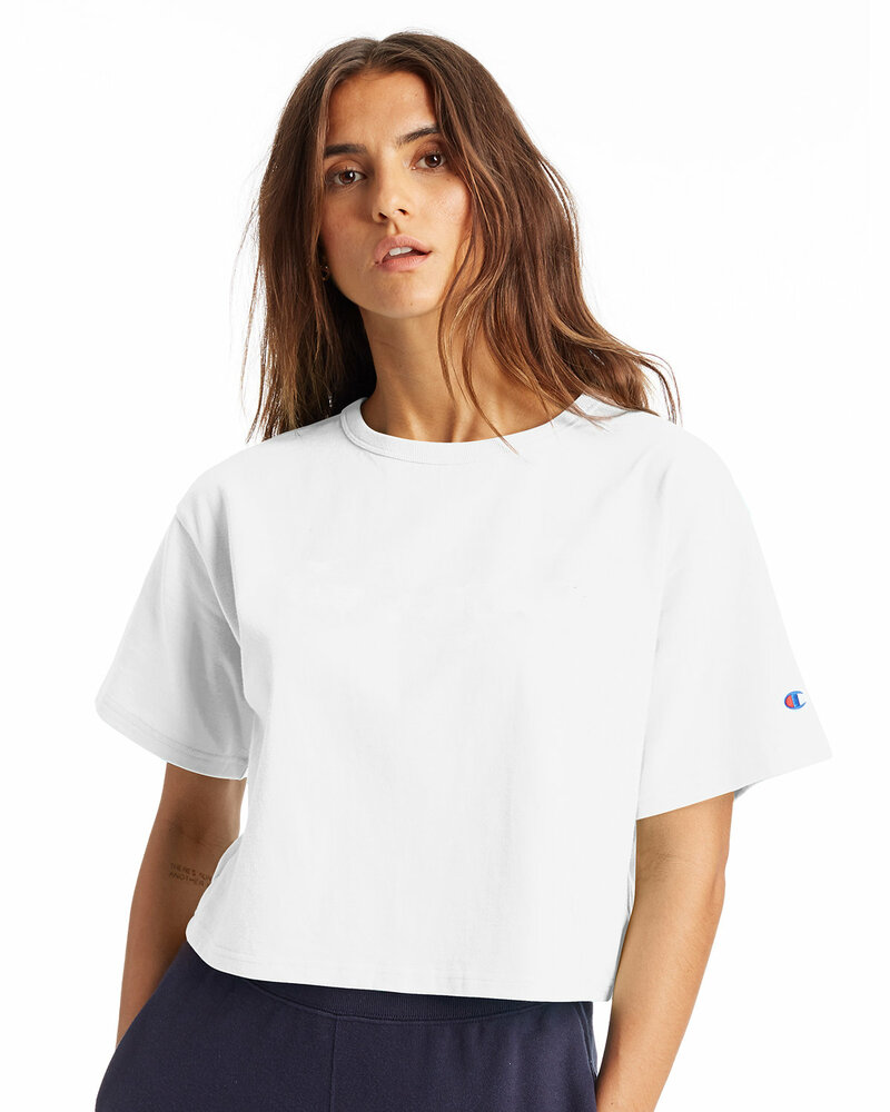 Champion T453W Ladies' Cropped Heritage T-Shirt Front Fullsize"