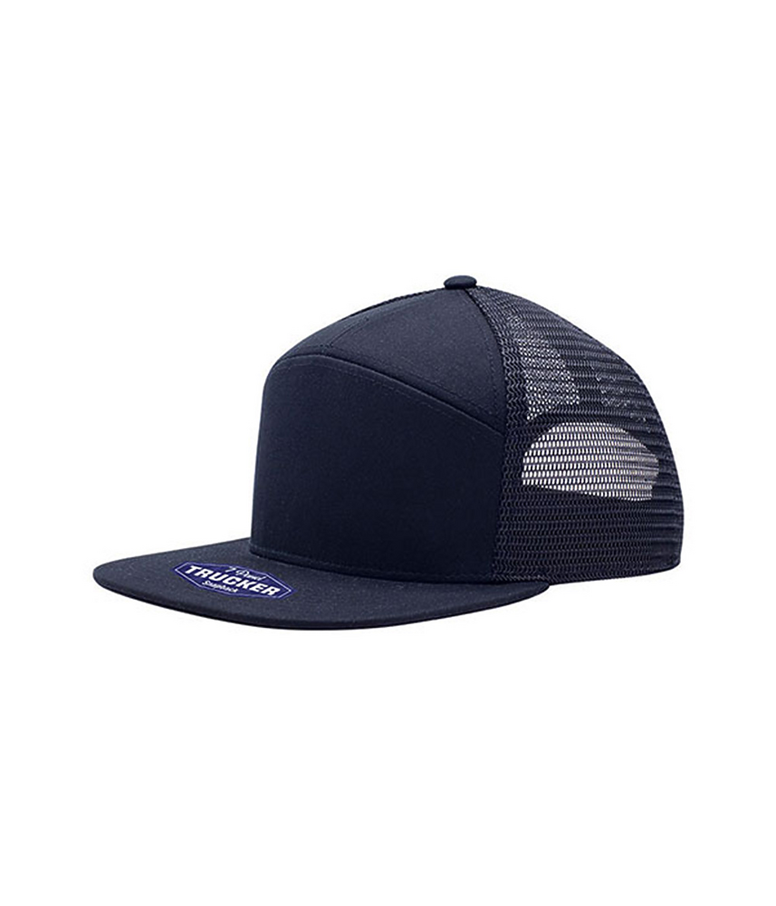 Mega Cap 6824 Cotton Twill 7 Panel Trucker  Front Fullsize"