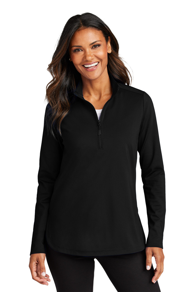 port authority lk880 women's c-free ® double knit 1/4-zip Front Fullsize