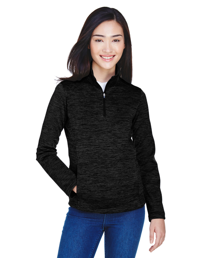 devon & jones dg798w ladies' newbury mélange fleece quarter-zip Front Fullsize