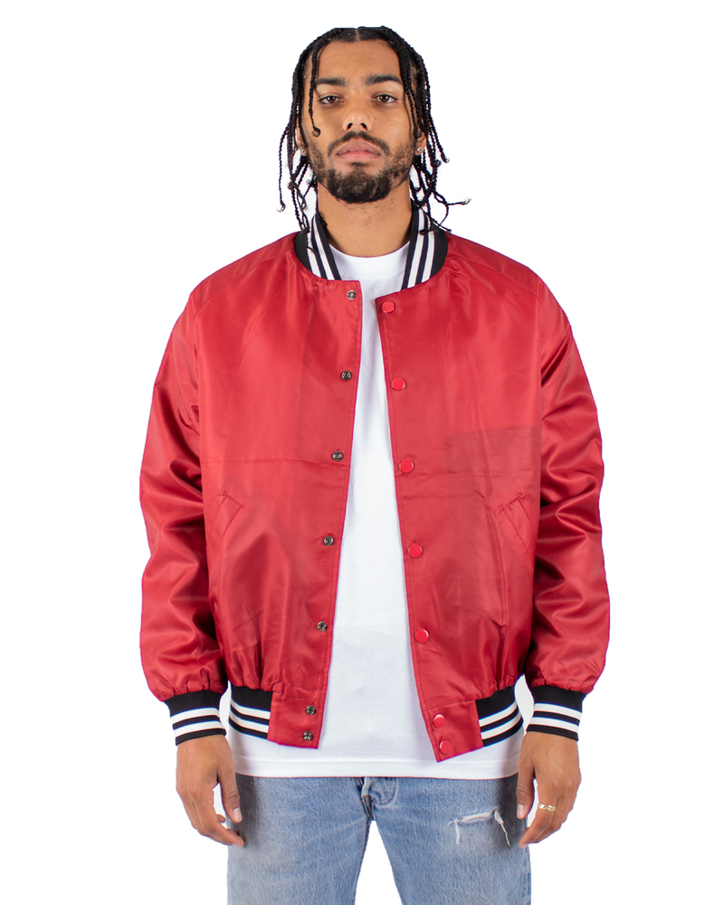 Shaka Wear SHVBJ Men's Varsity Bomber Jacket Front Fullsize"