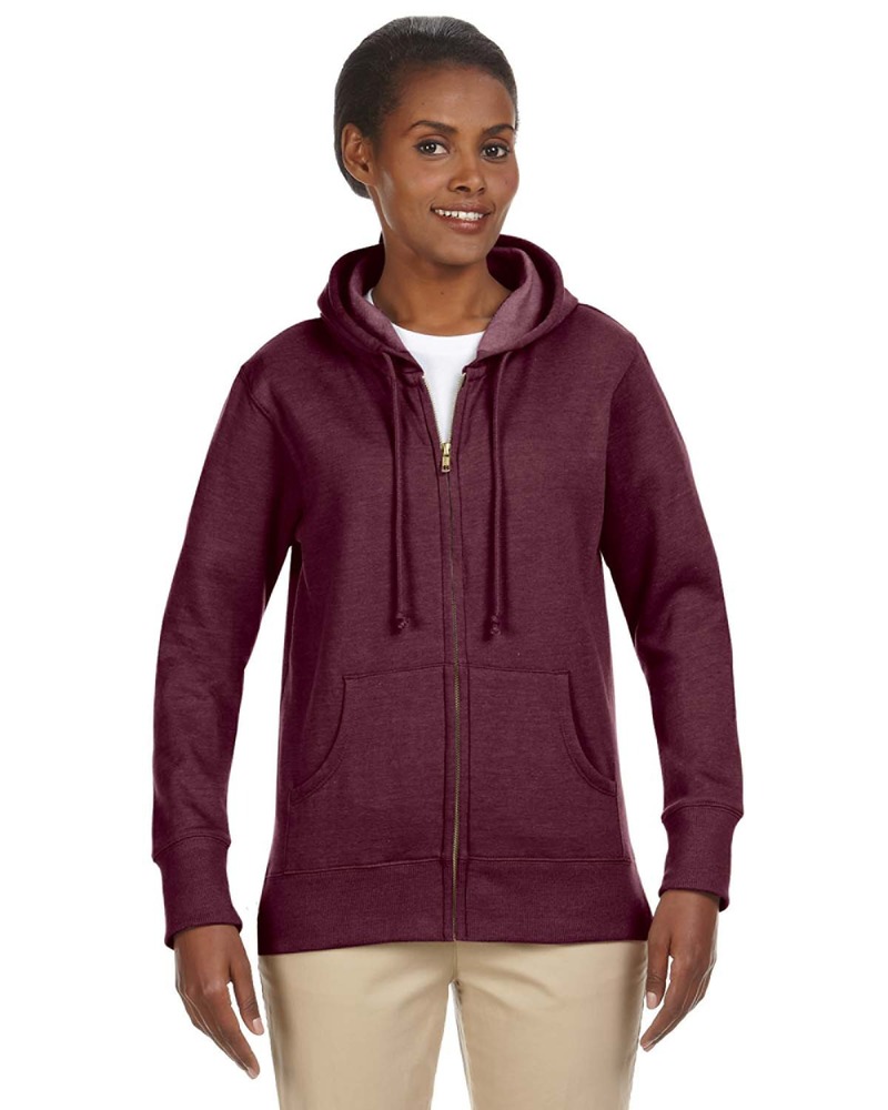 econscious EC4580 Ladies' Organic/Recycled Heathered Fleece Full-Zip Hooded Sweatshirt Front Fullsize"