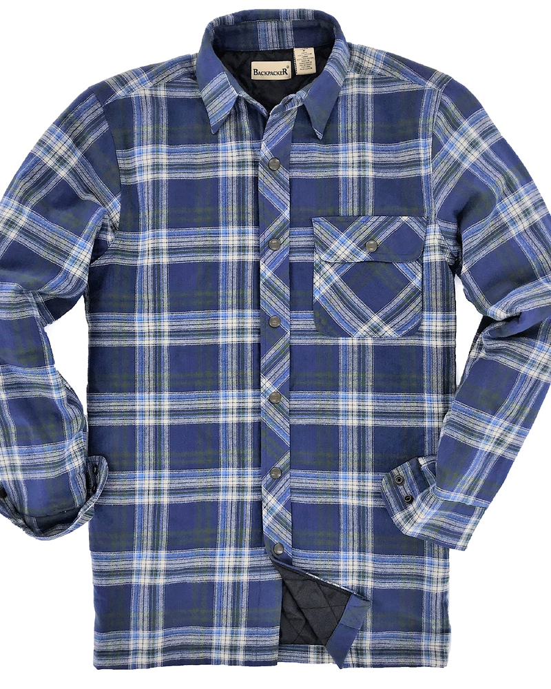 backpacker bp7002 men's flannel shirt jacket with quilt lining Front Fullsize