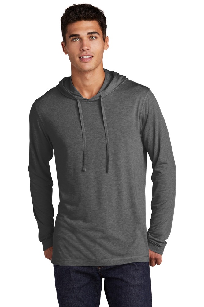 sport-tek st406 posicharge ® tri-blend wicking long sleeve hoodie Front Fullsize