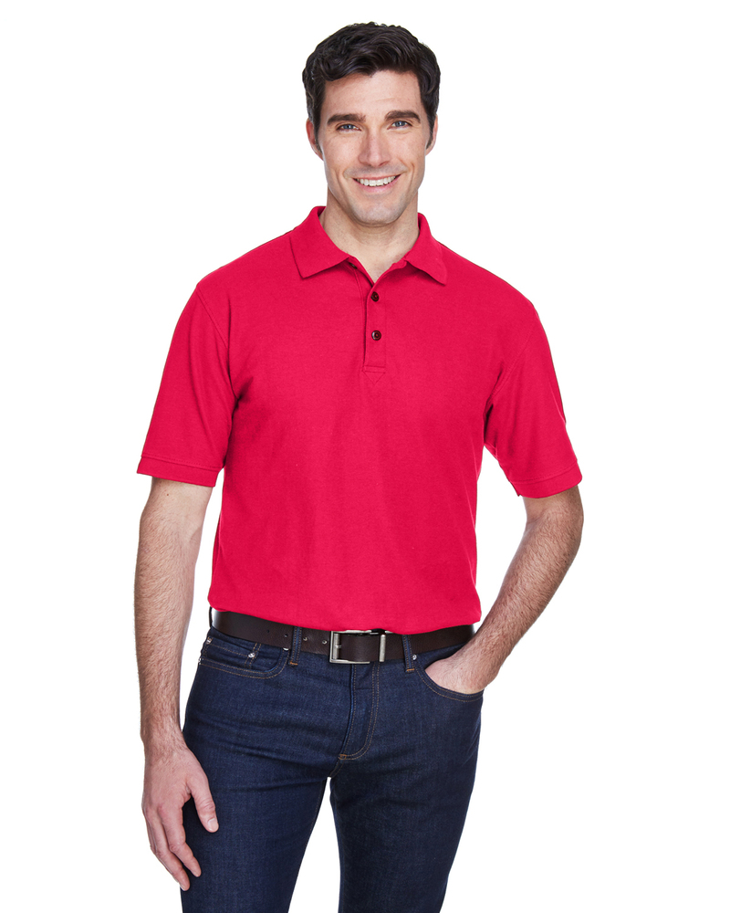 ultraclub 8540 men's whisper piqué polo Front Fullsize