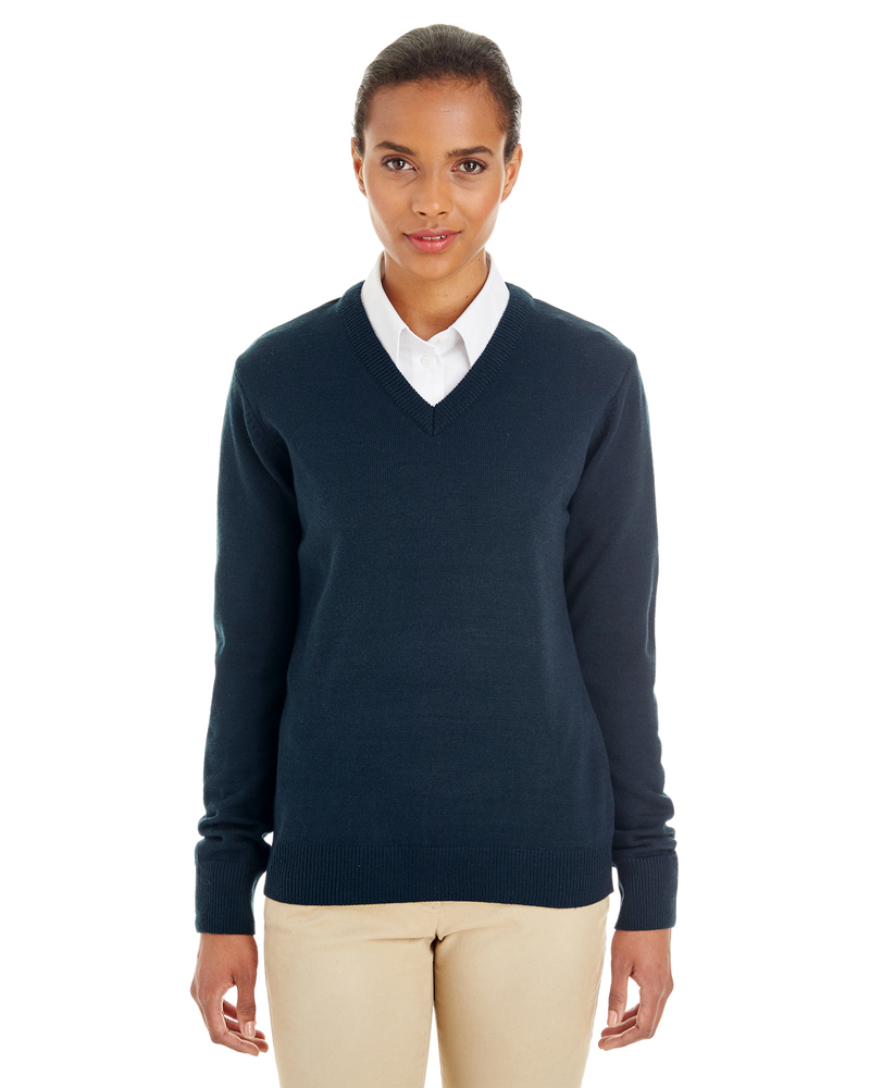 Harriton M420W Ladies' Pilbloc™ V-Neck Sweater Front Fullsize"