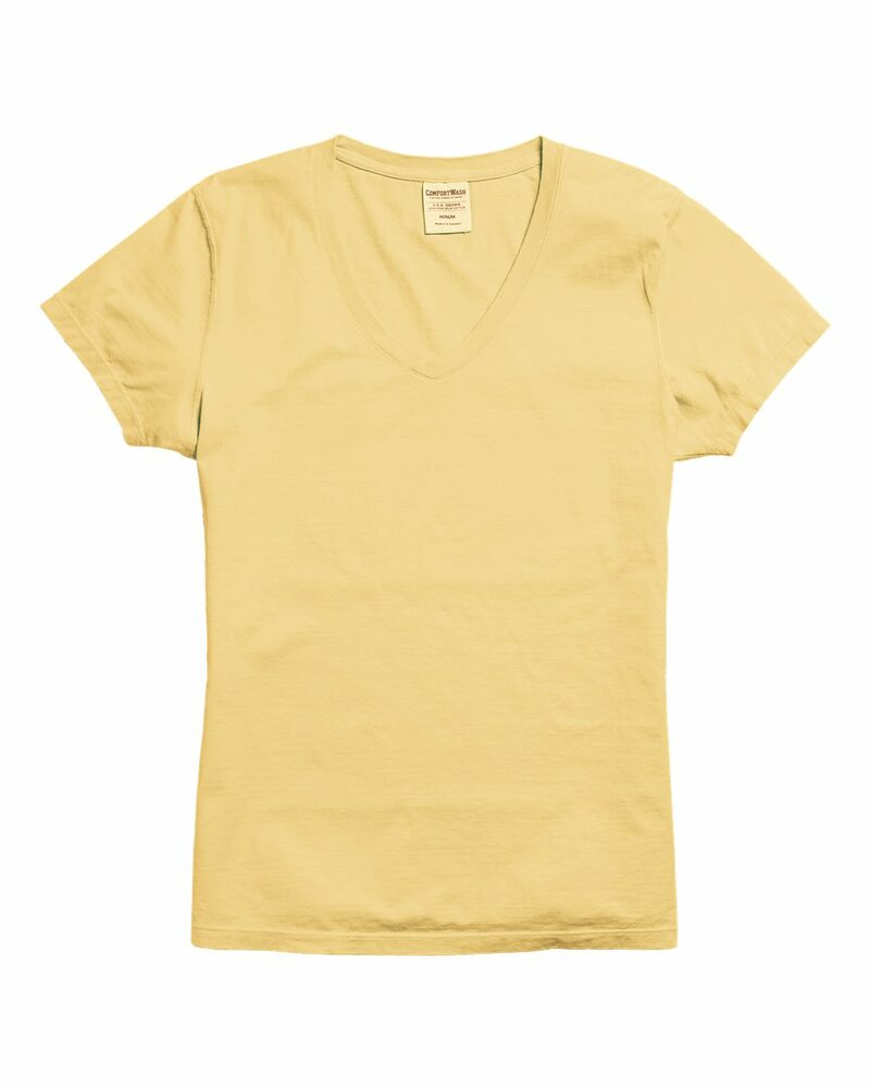 comfortwash by hanes gdh125 ladies' v-neck t-shirt Front Fullsize