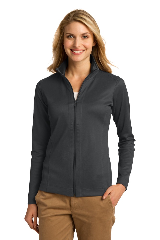 Port Authority L805 Ladies Vertical Texture Full-Zip Jacket Front Fullsize"