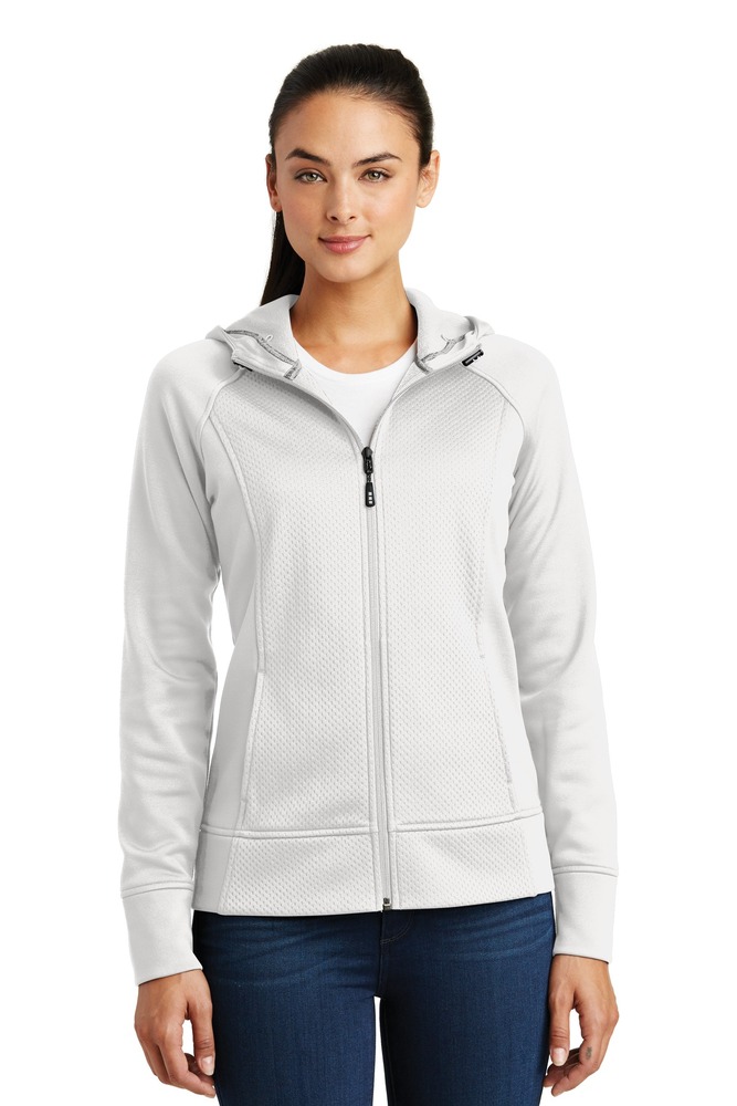 sport-tek lst295 ladies rival tech fleece full-zip hooded jacket Front Fullsize