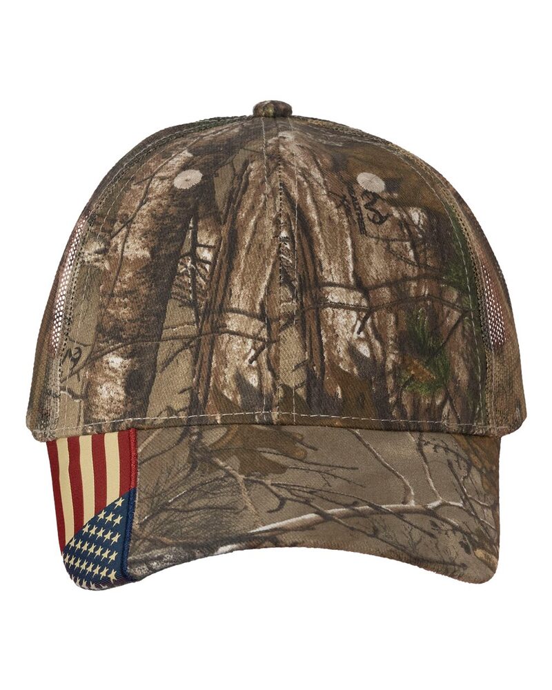 kati lc350m camo woven usa flag mesh cap Front Fullsize