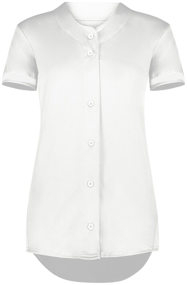 augusta sportswear as6919 ladies cutter+ full button softball jersey Front Fullsize