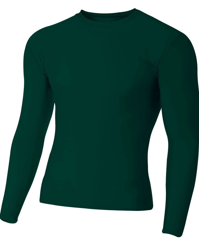 a4 nb3133 youth long sleeve compression crewneck t-shirt Front Fullsize