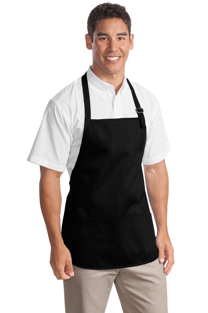 port authority a510 medium-length apron with pouch pockets Front Fullsize