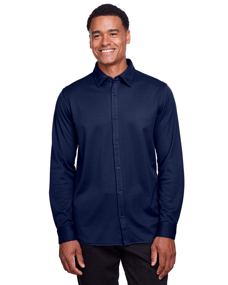 devon & jones dg20z men's crownlux performance™ plaited button-down shirt Front Fullsize