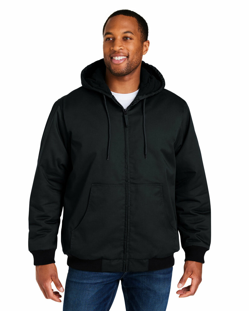 harriton m722t men's tall climabloc® heavyweight hooded full-zip jacket Front Fullsize