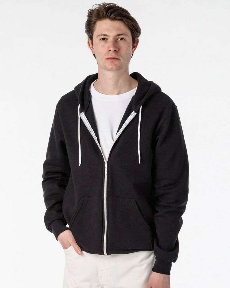 los angeles apparel f97 usa-made flex fleece full-zip hooded sweatshirt Front Fullsize
