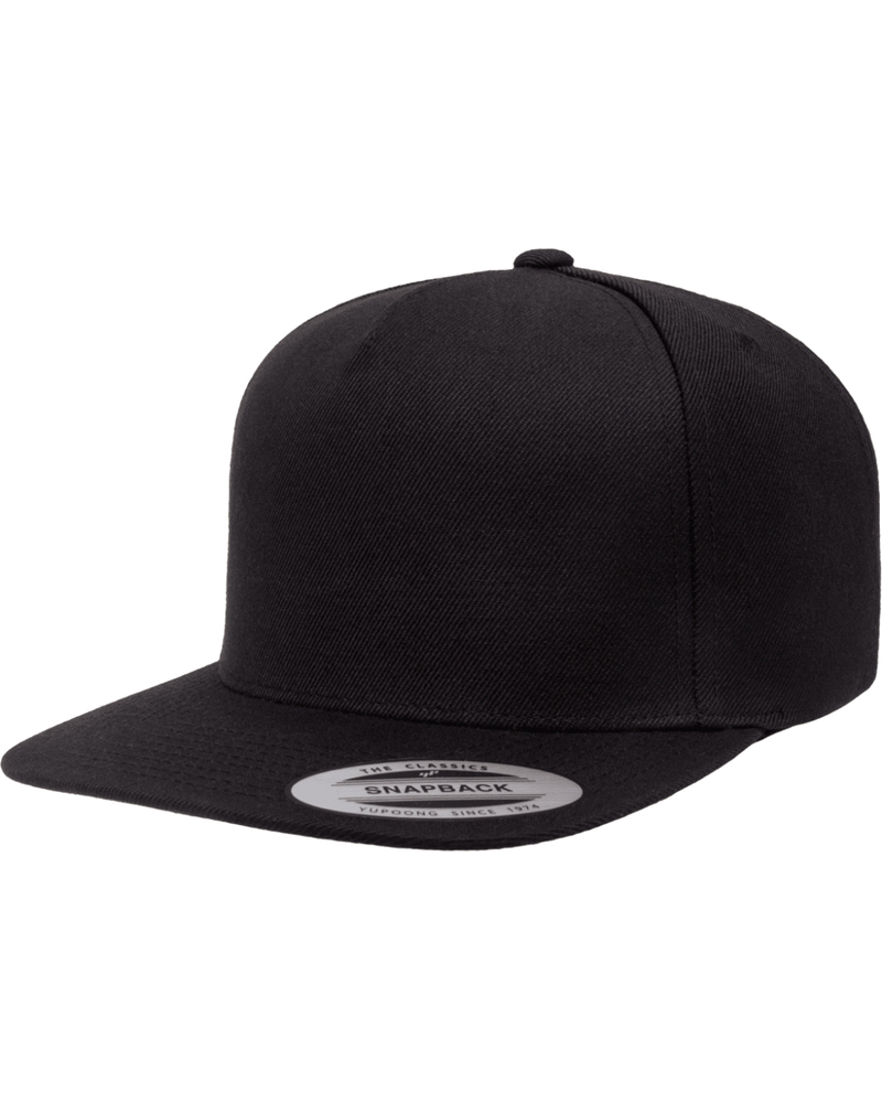 yupoong yp5089 adult 5-panel structured flat visor classic snapback cap Front Fullsize
