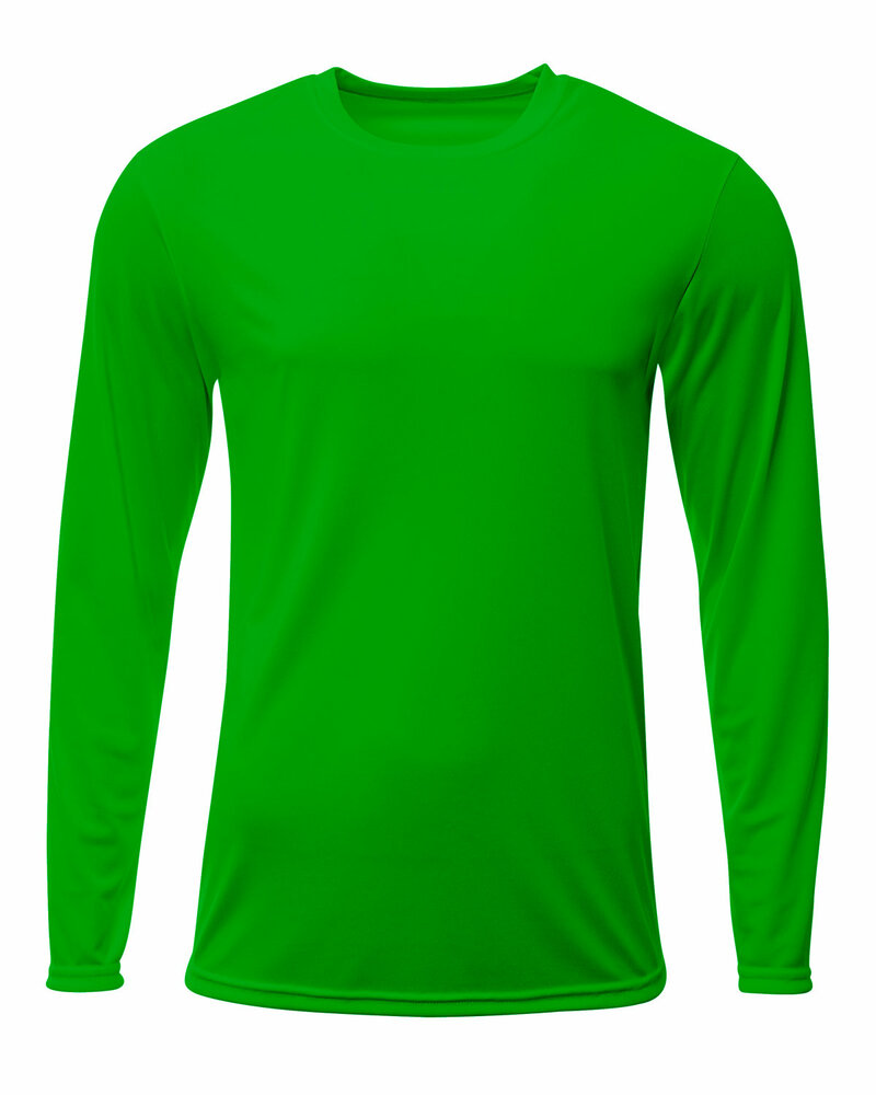 a4 nb3425 youth long sleeve sprint t-shirt Front Fullsize