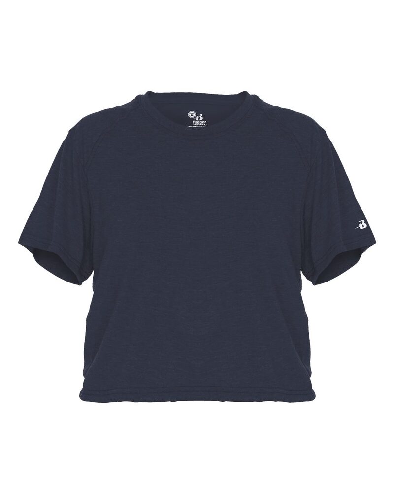 Badger Sport 4963 Tri Blend Women's Crop Tee Front Fullsize"
