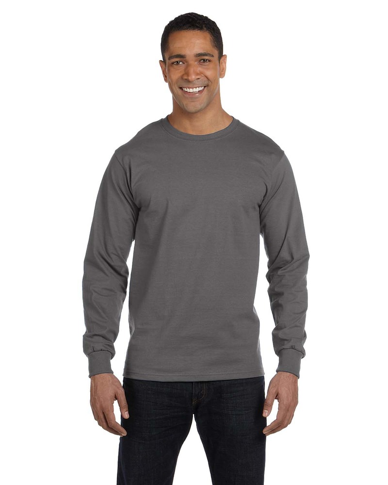 Hanes 5186 Adult Long-Sleeve Beefy-T® Front Fullsize"