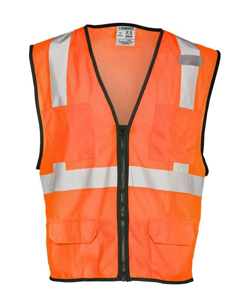 kishigo 1191-1192 economy mesh 6-pocket vest Front Fullsize