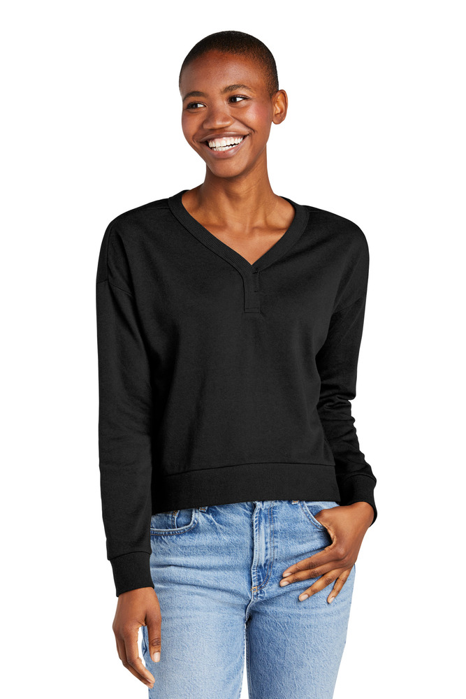 district dt1312 women's perfect tri ® fleece v-neck sweatshirt Front Fullsize