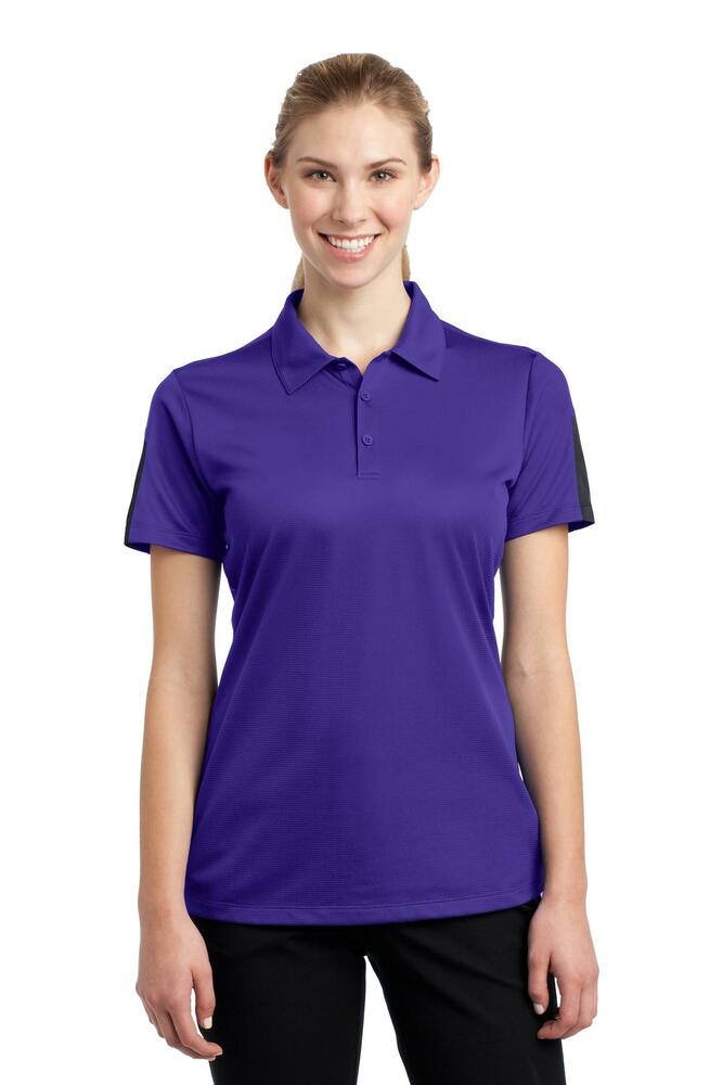Sport-Tek LST695 Ladies PosiCharge ® Active Textured Colorblock Polo Front Fullsize"