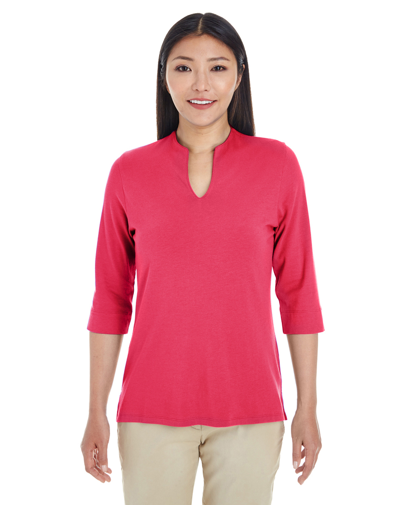 devon & jones dp188w ladies' perfect fit™ tailored open neckline top Front Fullsize