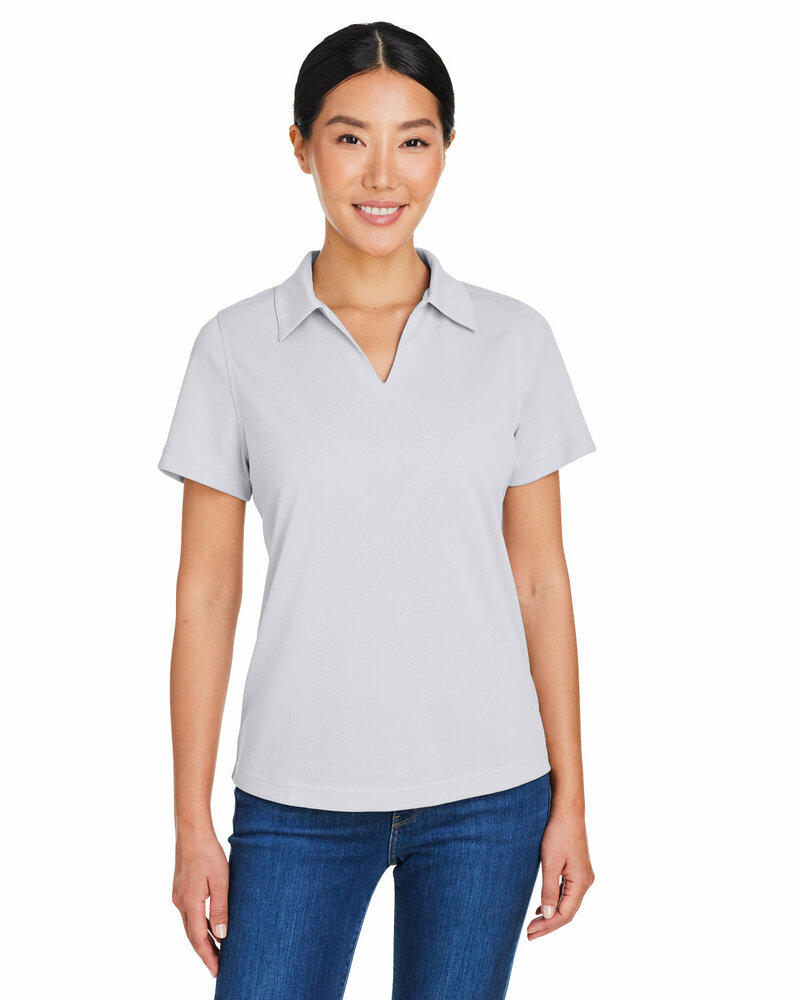 core365 ce104w ladies' market snag protect mesh polo Front Fullsize