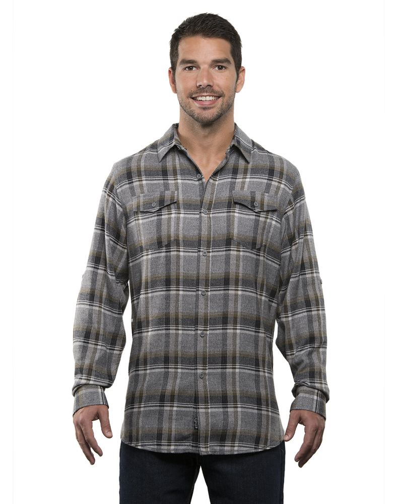 Burnside B8210 Men's Plaid Flannel Shirt Front Fullsize"