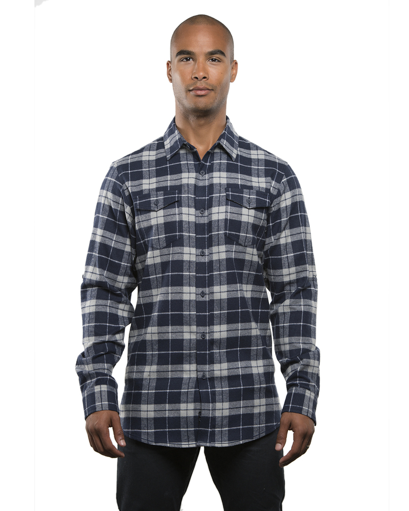 burnside b8210 men's plaid flannel shirt Front Fullsize