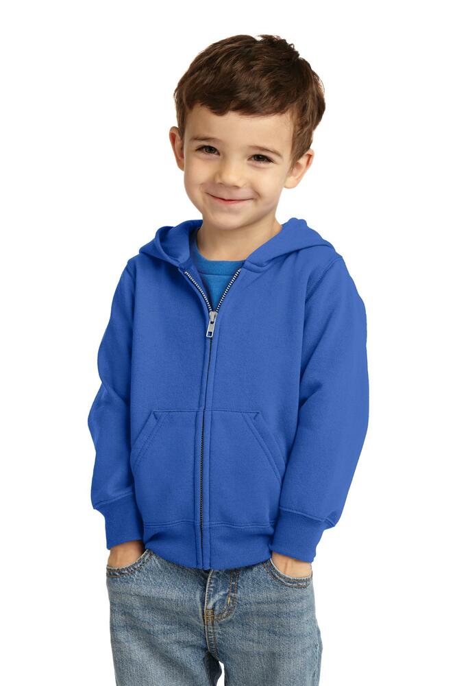 Port & Company CAR78TZH Toddler Core Fleece Full-Zip Hooded Sweatshirt Front Fullsize"