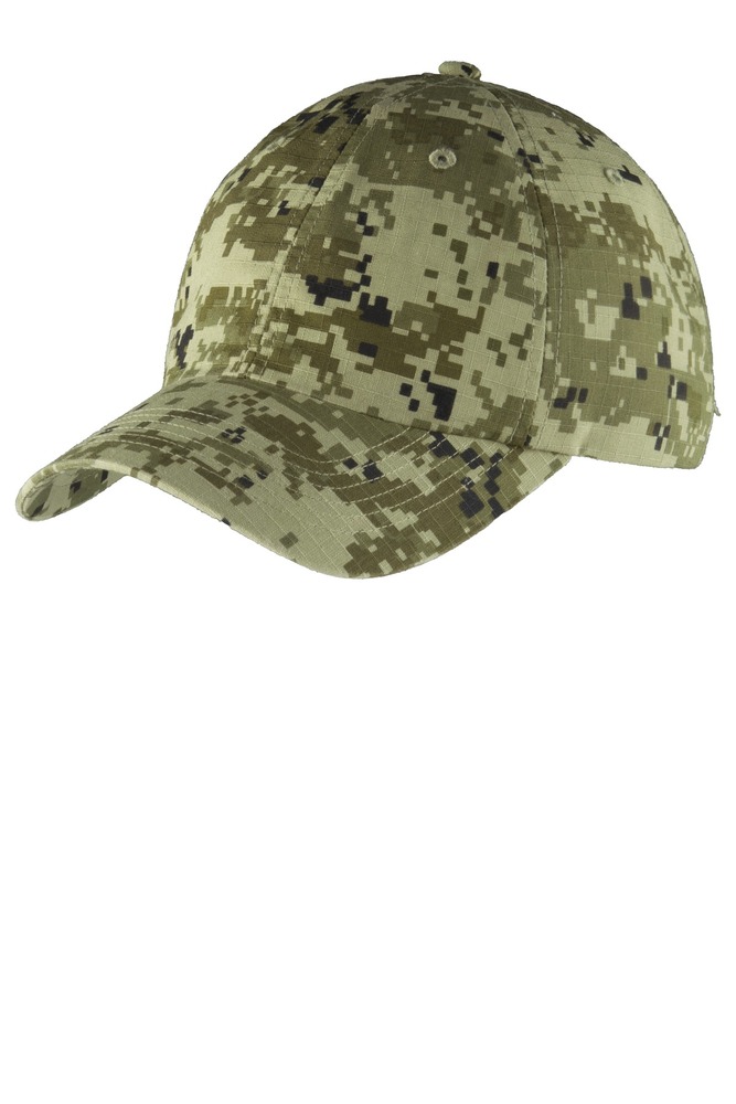 port authority c925 digital ripstop camouflage cap Front Fullsize