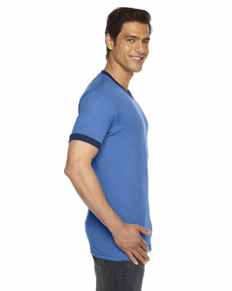 american apparel bb410 unisex poly-cotton short-sleeve ringer t-shirt Side Fullsize