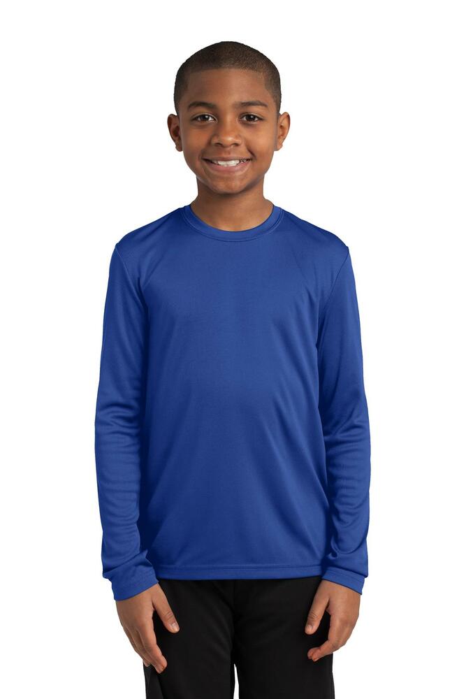 Sport-Tek YST350LS Youth Long Sleeve PosiCharge ® Competitor™ Tee Front Fullsize"