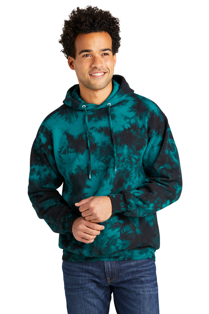 port & company pc144 crystal tie-dye pullover hoodie Front Fullsize