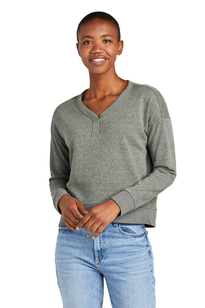 district dt1312 women's perfect tri ® fleece v-neck sweatshirt Front Fullsize