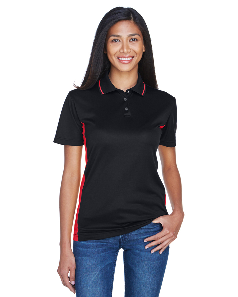ultraclub 8406l ladies' cool & dry sport two-tone polo Front Fullsize